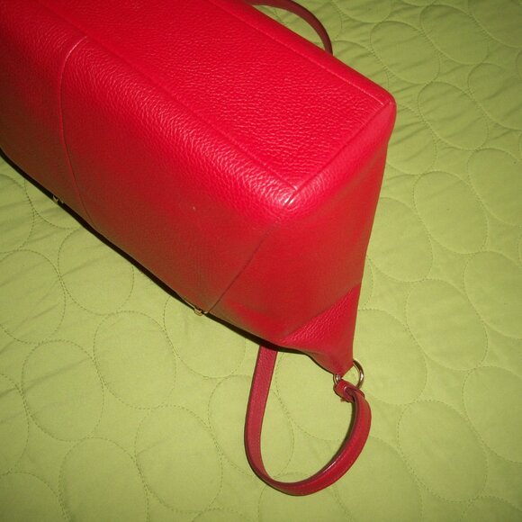 Coach Prairie Red Pebble Leather Satchel/Crossbody Bag with Wallet - Picture 10 of 16